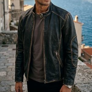 Vintage Y2K Danier Biker Moto Racer Leather Jacket